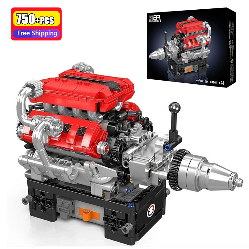Model Kit V8 Engine - 10204 750 Pcs MOULD KING V8