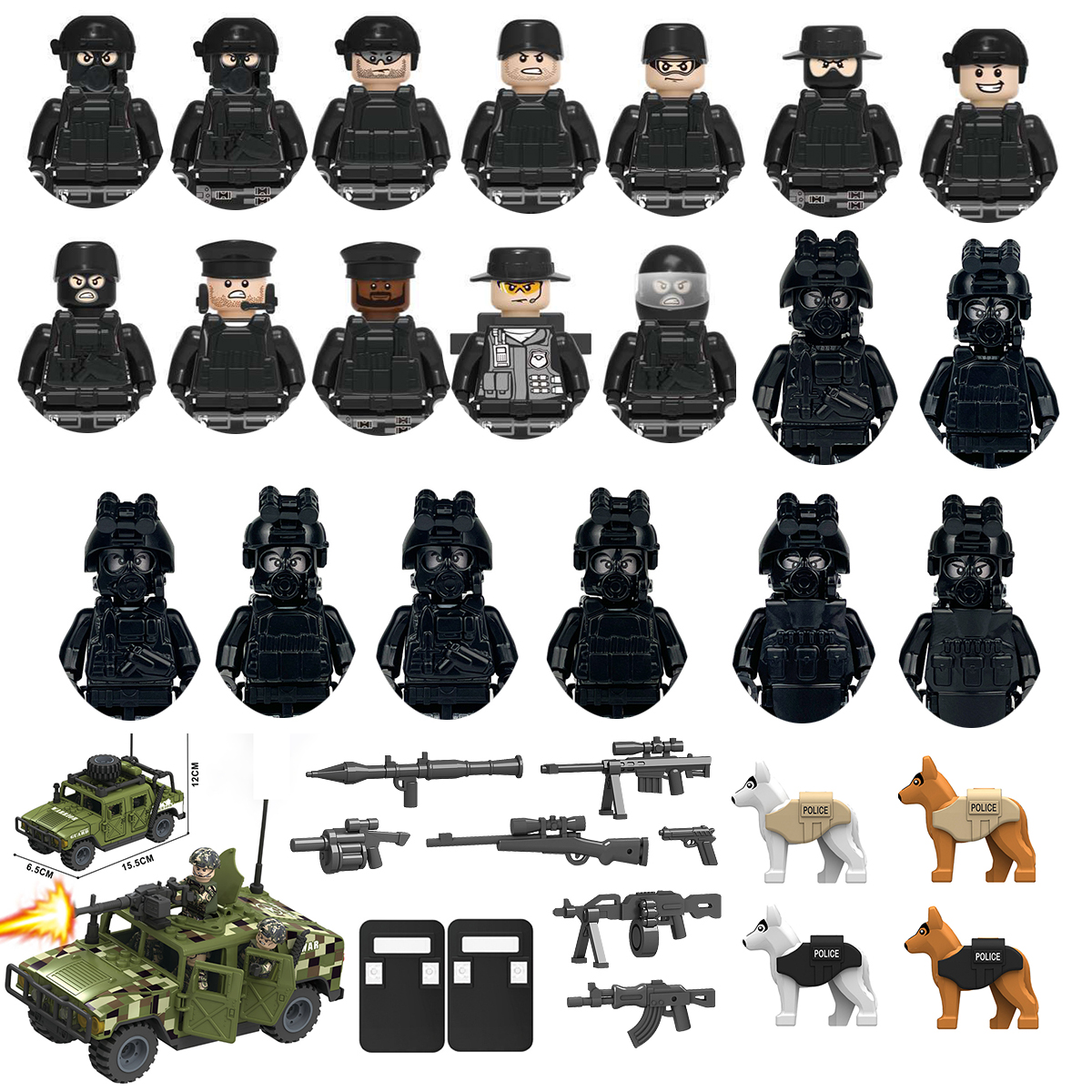 Model Kit Gunpla - 25/50/100Pcs Military Weapons Police Special Forces