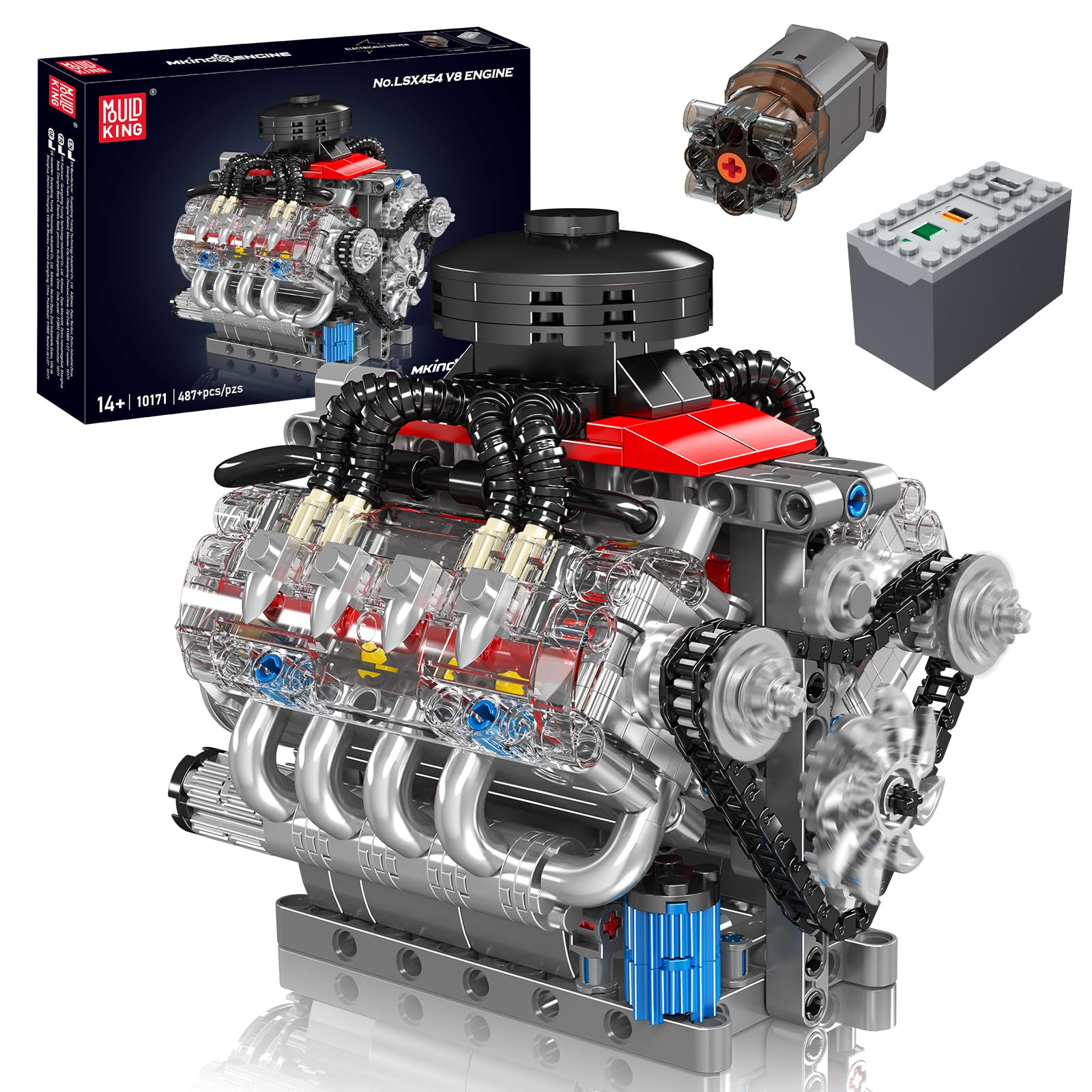 Model Kit V8 Engine - V8 Engine Building Blocks Sets, Engine