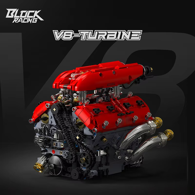 Model Kit V8 Engine - 1370pieces V8 Engine Building Kit Electric
