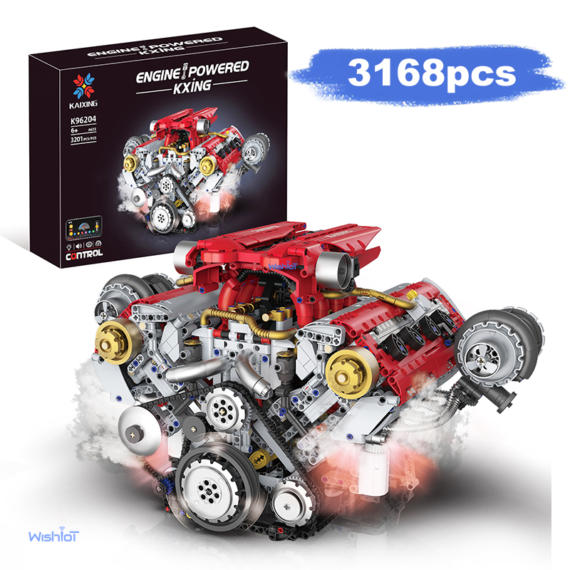 Motorized V8 Engine 3201Pcs Bu – Model Kit V8 Engine Bewertung und Preis