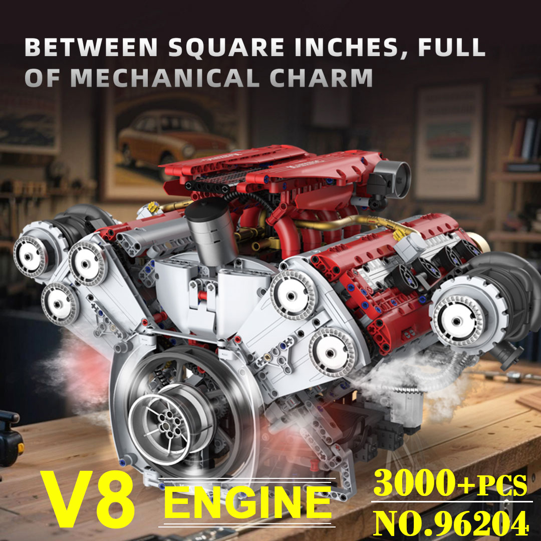 Motorized V8 Engine 3201Pcs Bu – Model Kit V8 Engine Bewertung und Preis