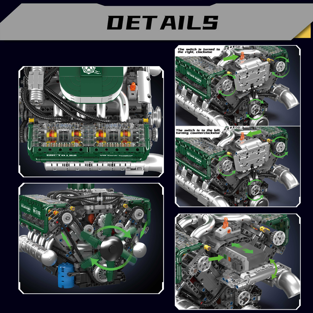 Mould King 10182 V8 Tank Engin – Model Kit V8 Engine Bewertung und Preis
