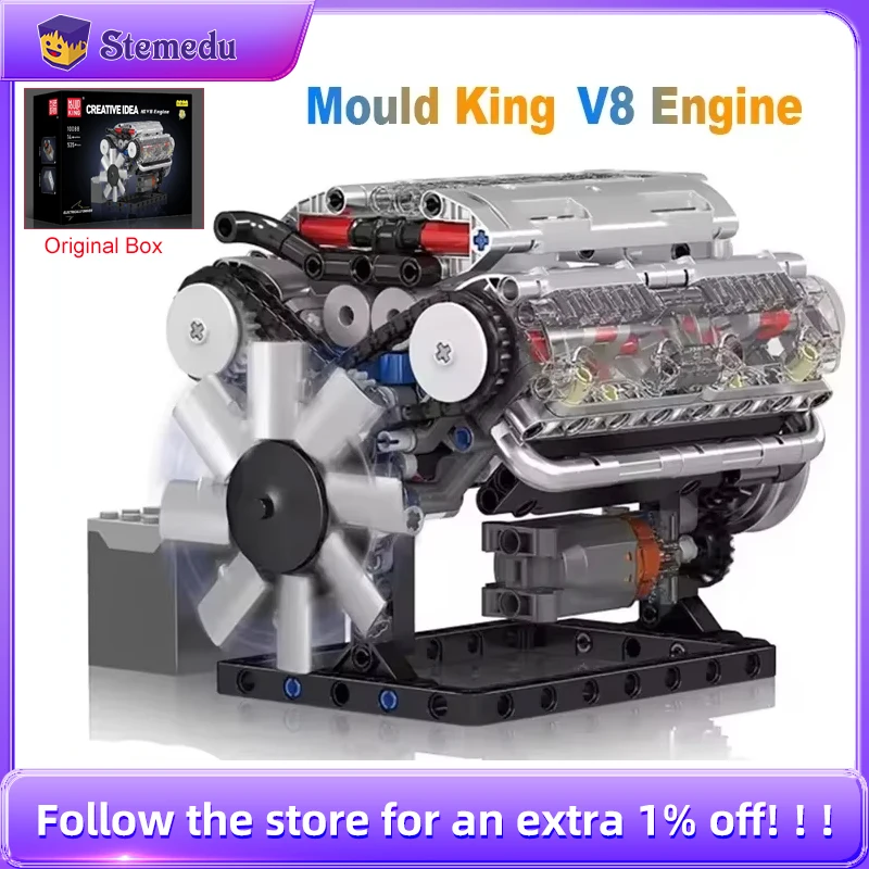 Mould King V8 Engine Building  – Model Kit V8 Engine Bewertung und Preis