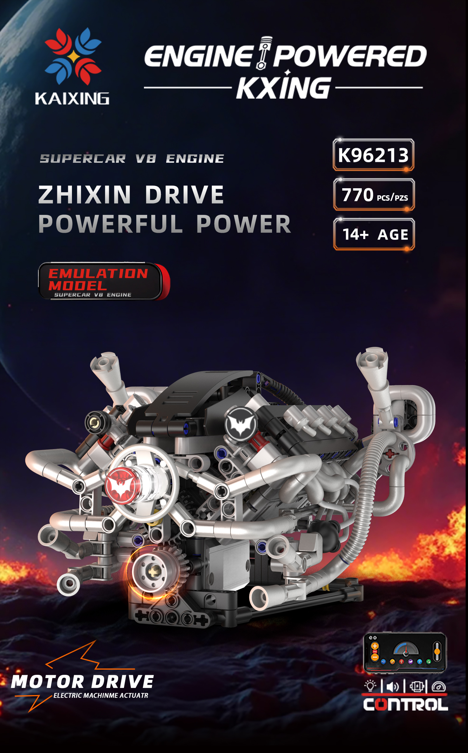 K96213 770pcs V8 Engine Model  – Model Kit V8 Engine Bewertung und Preis